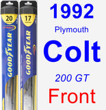 Front Wiper Blade Pack for 1992 Plymouth Colt - Hybrid