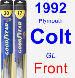 Front Wiper Blade Pack for 1992 Plymouth Colt - Hybrid