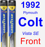 Front Wiper Blade Pack for 1992 Plymouth Colt - Hybrid