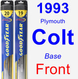 Front Wiper Blade Pack for 1993 Plymouth Colt - Hybrid