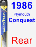 Rear Wiper Blade for 1986 Plymouth Conquest - Hybrid