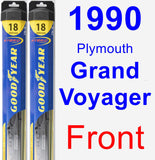 Front Wiper Blade Pack for 1990 Plymouth Grand Voyager - Hybrid