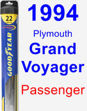 Passenger Wiper Blade for 1994 Plymouth Grand Voyager - Hybrid