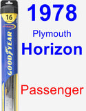 Passenger Wiper Blade for 1978 Plymouth Horizon - Hybrid