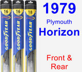 Front & Rear Wiper Blade Pack for 1979 Plymouth Horizon - Hybrid