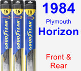 Front & Rear Wiper Blade Pack for 1984 Plymouth Horizon - Hybrid