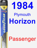 Passenger Wiper Blade for 1984 Plymouth Horizon - Hybrid