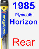 Rear Wiper Blade for 1985 Plymouth Horizon - Hybrid