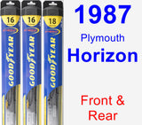 Front & Rear Wiper Blade Pack for 1987 Plymouth Horizon - Hybrid