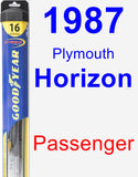 Passenger Wiper Blade for 1987 Plymouth Horizon - Hybrid