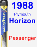 Passenger Wiper Blade for 1988 Plymouth Horizon - Hybrid