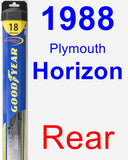 Rear Wiper Blade for 1988 Plymouth Horizon - Hybrid