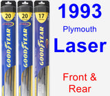 Front & Rear Wiper Blade Pack for 1993 Plymouth Laser - Hybrid