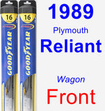 Front Wiper Blade Pack for 1989 Plymouth Reliant - Hybrid