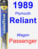 Passenger Wiper Blade for 1989 Plymouth Reliant - Hybrid