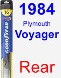 Rear Wiper Blade for 1984 Plymouth Voyager - Hybrid