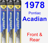 Front & Rear Wiper Blade Pack for 1978 Pontiac Acadian - Hybrid