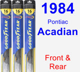 Front & Rear Wiper Blade Pack for 1984 Pontiac Acadian - Hybrid