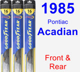 Front & Rear Wiper Blade Pack for 1985 Pontiac Acadian - Hybrid