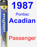 Passenger Wiper Blade for 1987 Pontiac Acadian - Hybrid