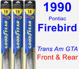 Front & Rear Wiper Blade Pack for 1990 Pontiac Firebird - Hybrid