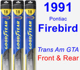 Front & Rear Wiper Blade Pack for 1991 Pontiac Firebird - Hybrid