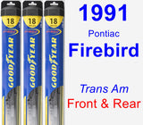 Front & Rear Wiper Blade Pack for 1991 Pontiac Firebird - Hybrid