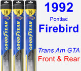 Front & Rear Wiper Blade Pack for 1992 Pontiac Firebird - Hybrid