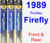 Front & Rear Wiper Blade Pack for 1989 Pontiac Firefly - Hybrid