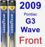 Front Wiper Blade Pack for 2009 Pontiac G3 Wave - Hybrid