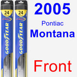 Front Wiper Blade Pack for 2005 Pontiac Montana - Hybrid