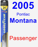 Passenger Wiper Blade for 2005 Pontiac Montana - Hybrid