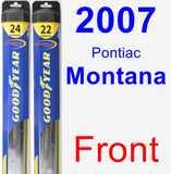 Front Wiper Blade Pack for 2007 Pontiac Montana - Hybrid