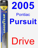 Driver Wiper Blade for 2005 Pontiac Pursuit - Hybrid