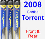 Front & Rear Wiper Blade Pack for 2008 Pontiac Torrent - Hybrid