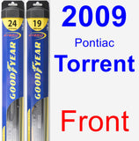 Front Wiper Blade Pack for 2009 Pontiac Torrent - Hybrid