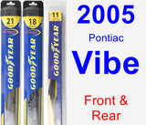 Front & Rear Wiper Blade Pack for 2005 Pontiac Vibe - Hybrid