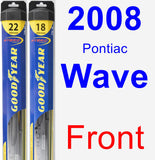 Front Wiper Blade Pack for 2008 Pontiac Wave - Hybrid