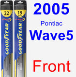 Front Wiper Blade Pack for 2005 Pontiac Wave5 - Hybrid