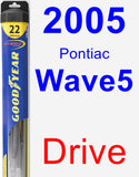 Driver Wiper Blade for 2005 Pontiac Wave5 - Hybrid