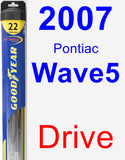 Driver Wiper Blade for 2007 Pontiac Wave5 - Hybrid