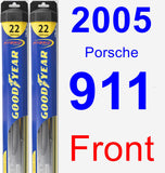 Front Wiper Blade Pack for 2005 Porsche 911 - Hybrid