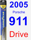 Driver Wiper Blade for 2005 Porsche 911 - Hybrid