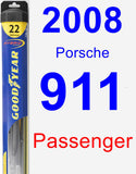 Passenger Wiper Blade for 2008 Porsche 911 - Hybrid