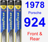 Front & Rear Wiper Blade Pack for 1978 Porsche 924 - Hybrid