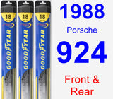 Front & Rear Wiper Blade Pack for 1988 Porsche 924 - Hybrid