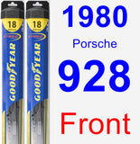 Front Wiper Blade Pack for 1980 Porsche 928 - Hybrid