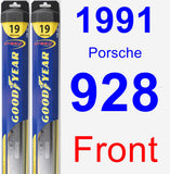 Front Wiper Blade Pack for 1991 Porsche 928 - Hybrid