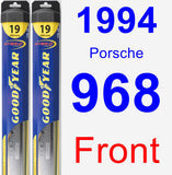 Front Wiper Blade Pack for 1994 Porsche 968 - Hybrid