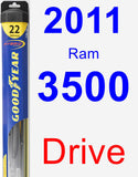 Driver Wiper Blade for 2011 Ram 3500 - Hybrid